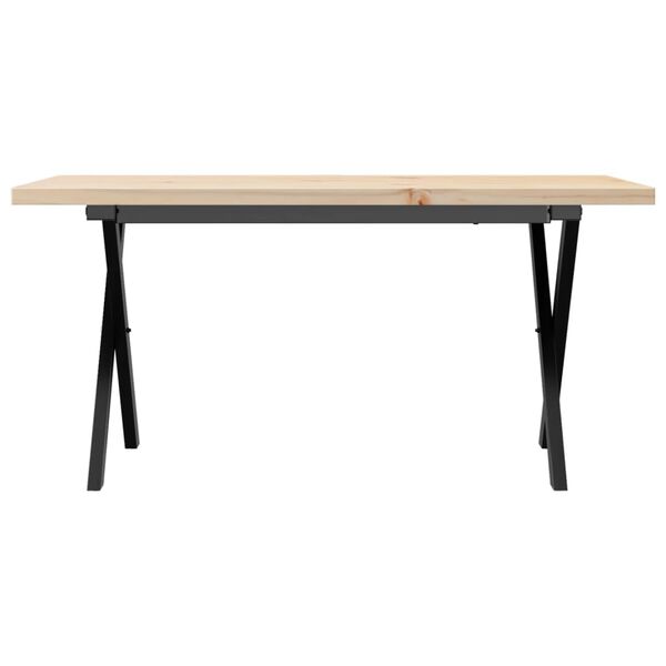 vidaXL Tavolino Salotto Telaio a X 100x50x45,5 cm Legno Pino e Acciaio