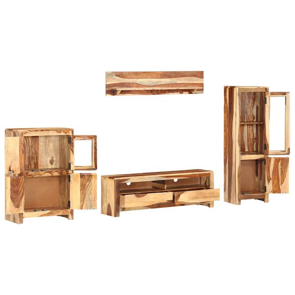 vidaXL Set di Unit&agrave; TV con cassetto Montaggio a parete Marrone legno