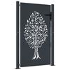 vidaXL Cancello da giardino antracite 100x150 cm in acciaio con design ad albero