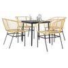 vidaXL Set da Pranzo da Giardino 5pz Polyrattan Vetro