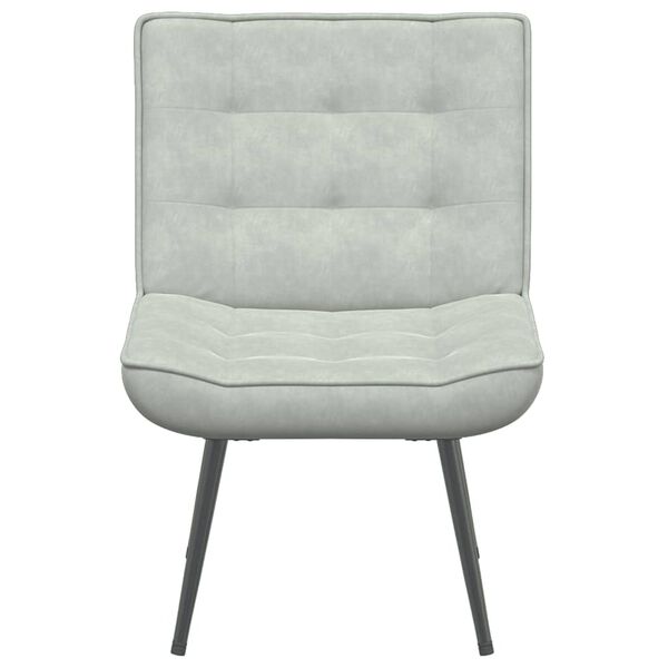 vidaXL Sedia Relax 64x74x84 cm Grigio Chiaro in Velluto