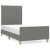 vidaXL Giroletto senza Materasso Grigio Scuro 90x200 cm Tessuto