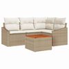vidaXL Set Divano da Giardino con cuscino 5 pcs Beige polyrattan