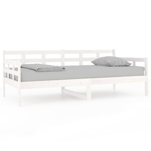 vidaXL Dormeuse Bianca in Legno Massello di Pino 90x190 cm
