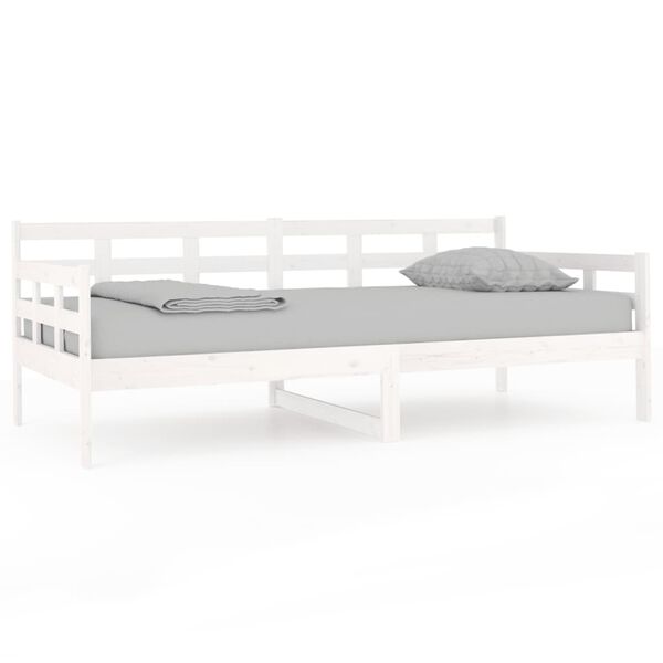 vidaXL Dormeuse Bianca in Legno Massello di Pino 90x190 cm