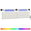 vidaXL Testiera sospesa Con luce LED Bianco Similpelle