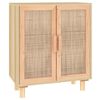 vidaXL Credenza Marrone 60x30x70cm Legno Massello Pino Rattan Naturale