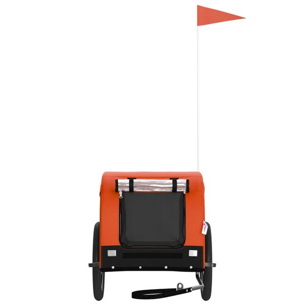 vidaXL Rimorchio da Bici per Animali Arancione e Nero Oxford e Ferro