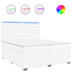 vidaXL Giroletto a Molle con Materasso Bianco 200x200cm in Similpelle
