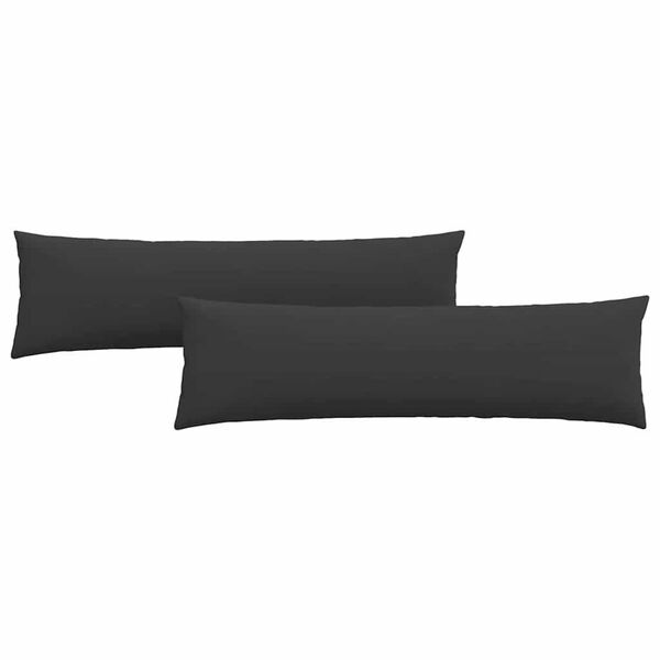 vidaXL Cuscini da Divano 2 pcs Nero 145 x 40 cm Tessuto