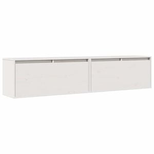 vidaXL Pensili 2 pz Bianchi 80x30x35 cm in Legno Massello di Pino