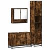 vidaXL Set Mobili da Bagno 3 pz Rovere Fumo in Legno Multistrato