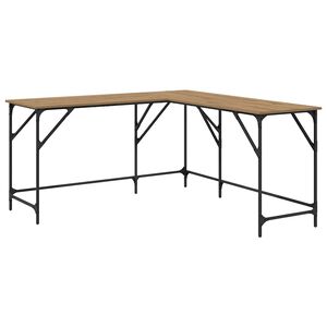 vidaXL Scrivania Rovere artigianale Legno ingegnerizzato