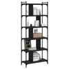 vidaXL Libreria Nera 6 Ripiani 76x32x192 cm Legno Multistrato