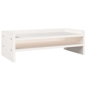 vidaXL Supporto per Monitor Bianco 50x24x16 cm Legno Massello di Pino