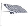 vidaXL Tenda da Sole Retrattile Manuale con LED 300 cm Blu e Bianca