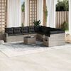 vidaXL Set Divani da Giardino 11 pz con Cuscini in Polyrattan Grigio