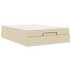 vidaXL Struttura letto con materasso con materasso 2 pcs Crema Tessuto