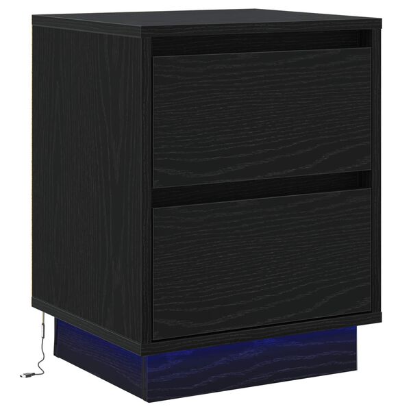 vidaXL Armadio da Notte con cassetto Rovere Nero 39 x 34,5 x 50 cm