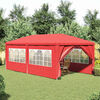 vidaXL Tenda da festa con pareti Rosso 600 x 300 x 255 cm PE e Acciaio