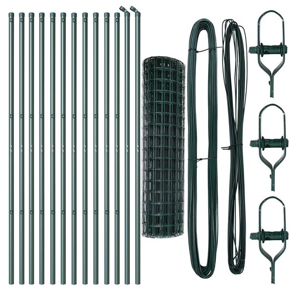 vidaXL Recinzione con Posto Verde 1 x 25 m Acciaio e PVC