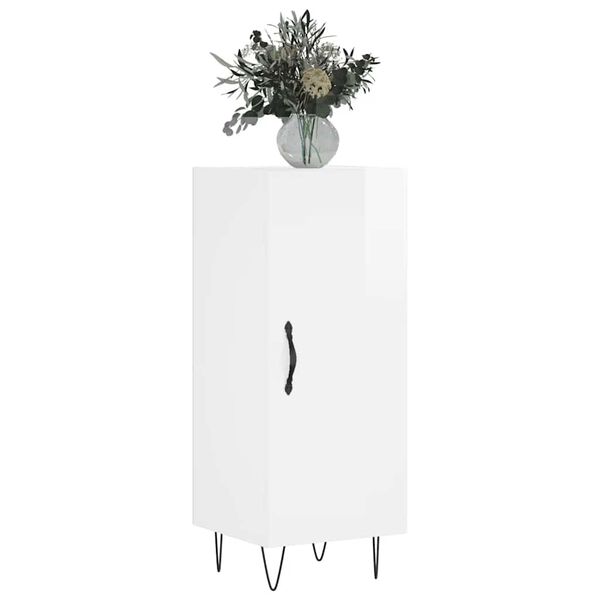 vidaXL Credenza Bianco Lucido 34,5x34x90 cm in Legno Multistrato