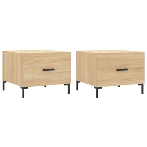 vidaXL Tavolini Salotto 2pz Rovere Sonoma 50x50x40cm Legno Multistrato