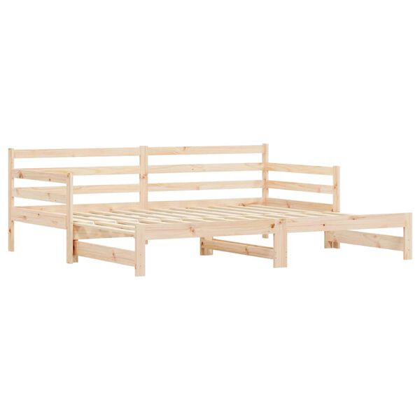 vidaXL Divano Letto con Letto Estraibile 90x200cm Legno Massello Pino