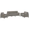 vidaXL Set di Divani 3 pz con Cuscini Decorativi Grigio Chiaro Velluto