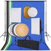 vidaXL Kit Studio Fotografico con Luci Softbox Fondale e Riflettore
