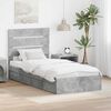 vidaXL Letto con Contenitore con testiera Grigio cemento 90 x 200 cm