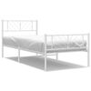 vidaXL Giroletto con Testiera e Pediera Metallo Bianco 100x190 cm