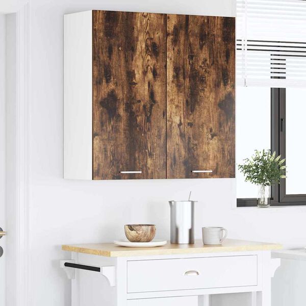 vidaXL Armadio pensile con porta Riga Rovere fum&eacute; 80 x 31 x 80 cm