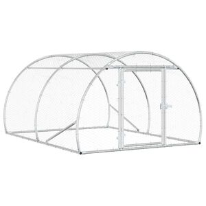 vidaXL Pollaio Argento 200 x 150 x 100 cm Acciaio zincato
