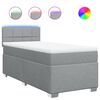 vidaXL Giroletto a Molle con Materasso Grigio Chiaro 80x200 cm Tessuto