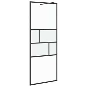 vidaXL Parete Doccia Walk-in Nero 80 x 195 x 0,5 cm Vetro e Alluminio