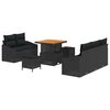 vidaXL Set Divano da Giardino 8 pz Nero polyrattan
