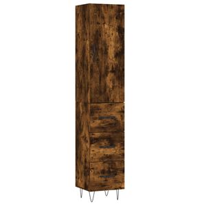 vidaXL Credenza Rovere Fumo 34,5x34x180 cm in Legno Multistrato