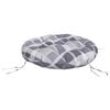 vidaXL Cuscino Rotondo Grigio Motivo a Quadri &Oslash; 60x11cm Tessuto Oxford