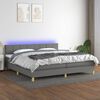 vidaXL Letto a Molle Materasso e LED Grigio Scuro 200x200cm in Tessuto