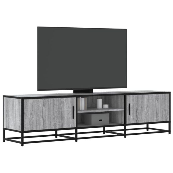 vidaXL Mobile TV Grigio Sonoma 160x35x41cm Legno Multistrato e Metallo