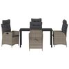 vidaXL Set da Pranzo per Giardino con cuscino 5 pcs Grigio polyrattan