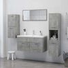 vidaXL Mobile da Bagno Grigio Cemento 30x30x130 cm Legno Multistrato