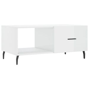 vidaXL Tavolino da Salotto Bianco Lucido 90x50x40 cm Legno Multistrato