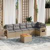 vidaXL Set Divani da Giardino 7 pz con Cuscini Beige in Polyrattan