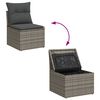 vidaXL Set Divano da Giardino con cuscino 6 pcs Grigio Poly Rattan