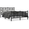 vidaXL Giroletto con Testiera e Pediera Metallo Nero 140x190 cm