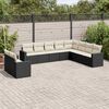 vidaXL Set Divani da Giardino 10pz con Cuscini in Polyrattan Nero