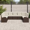 vidaXL Set Divano da Giardino 9 pcs Marrone e bianco Poly Rattan