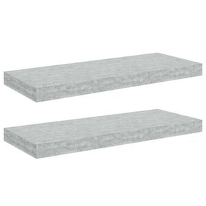 vidaXL Scaffali a Parete 2 pz Grigio Cemento 60x23,5x3,8 cm in MDF